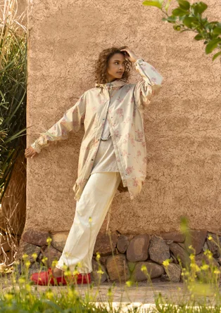 Parka "Nice" en écocoton - naturel foncé