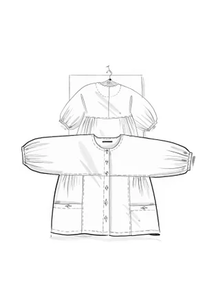 Geweven blouse "Tindra" van biologisch katoen - indigogroen