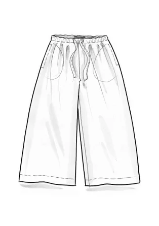 Pantalon tissé "Paris" en coton biologique/soie - pivoine foncé