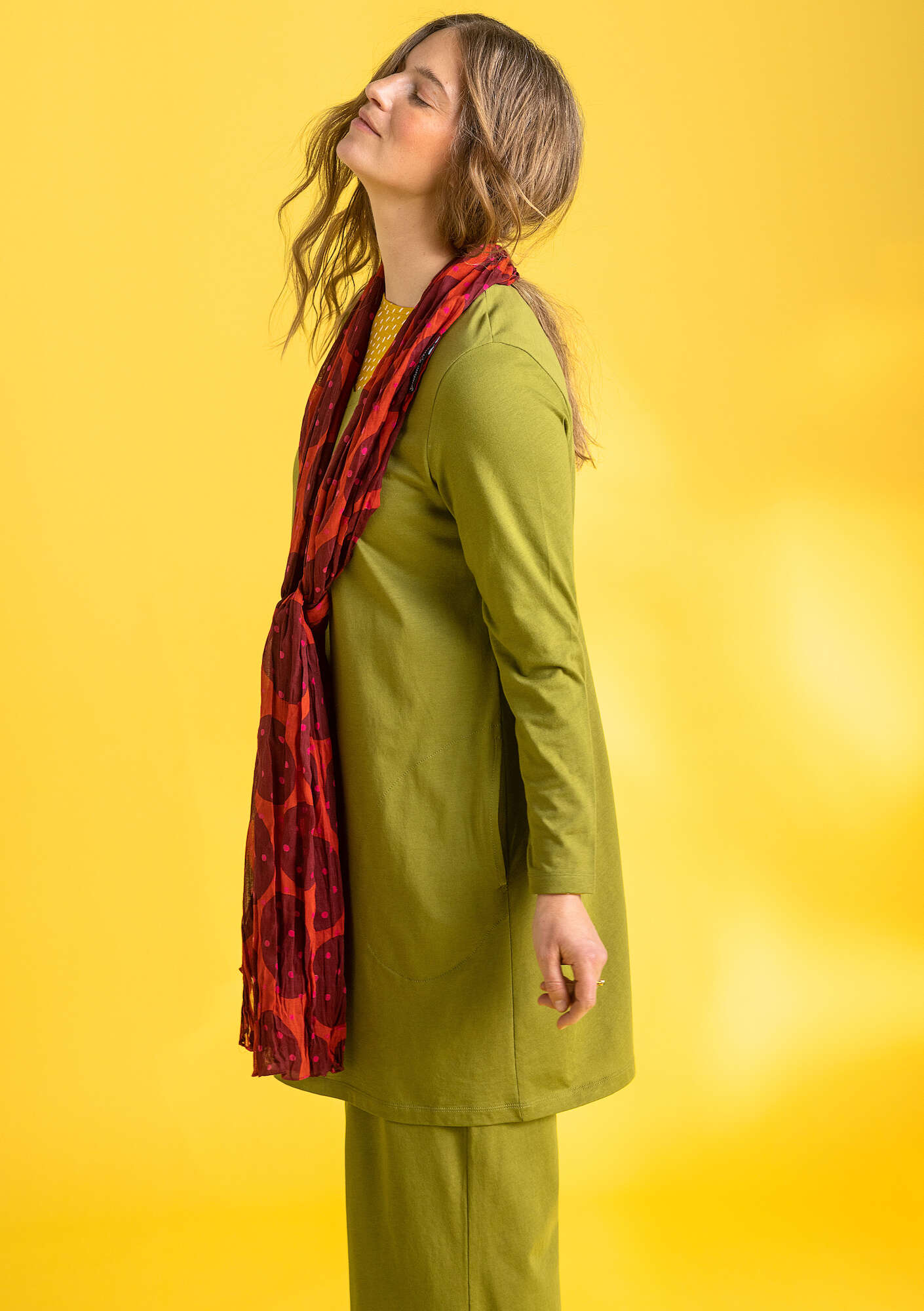 Tunique  Oriana  en jersey de coton biologique/modal vert mousse