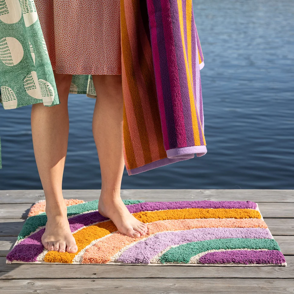 Badteppich „After rain“ aus Bio-Baumwolle - petunie