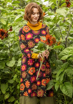 Trikotkleid „Sunflower“ aus Lyocell/Elasthan - schwarz
