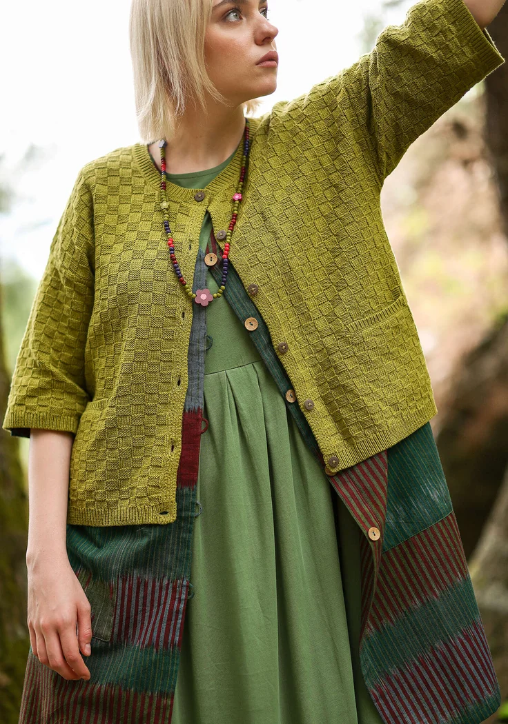 Strickjacke aus Bio-/Recycling-Baumwolle - grünpfeffer