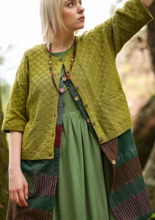 Organic/recycled cotton cardigan - green pepper