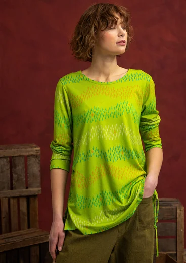 “Fields” patterned cotton/modal top - tropical green