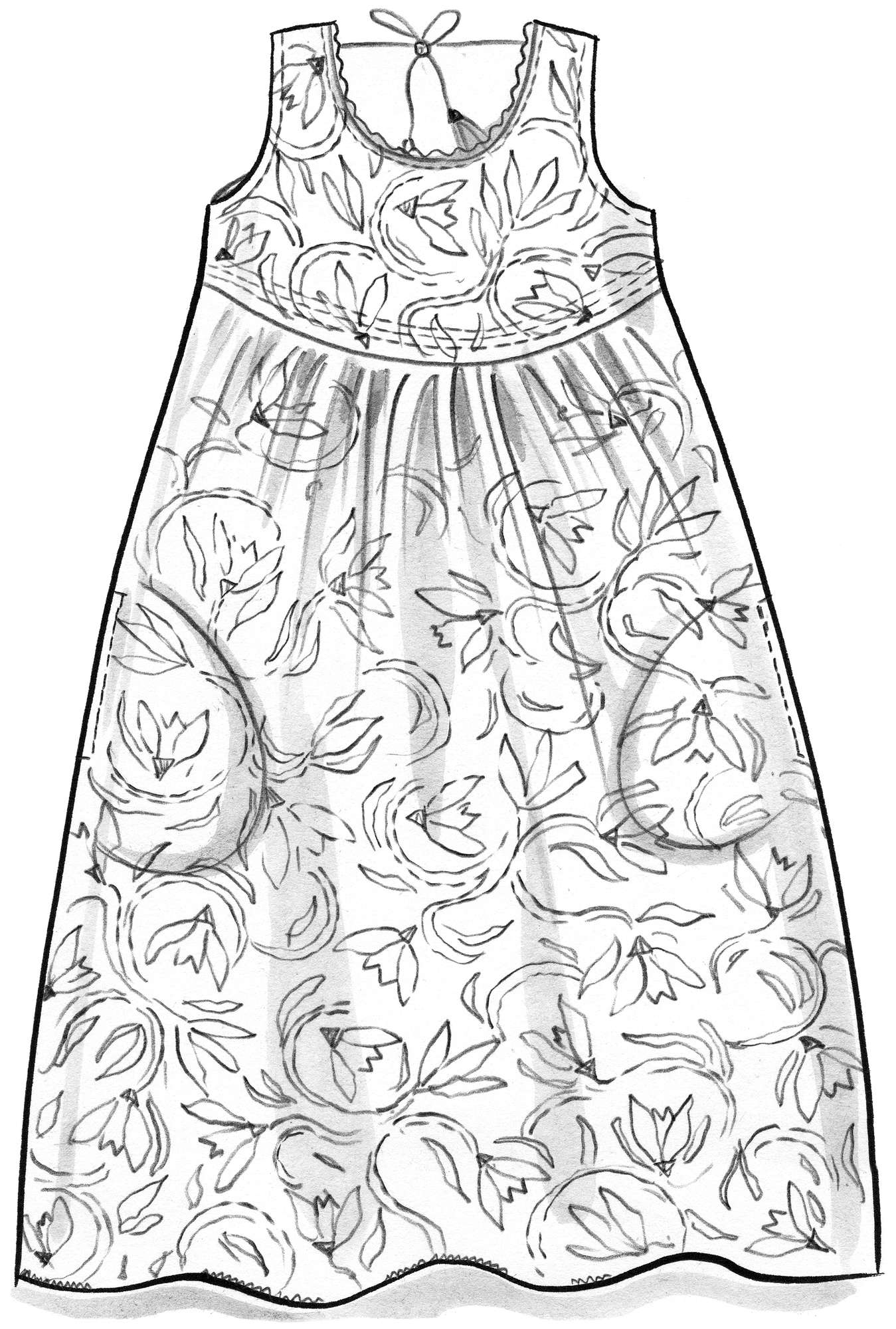 Geweven jurk  Kalyani  van biologisch katoen