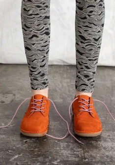 Nubuck lace-ups - henna