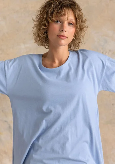 “Himla” organic cotton jersey tunic - misty blue