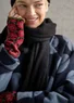 Alpaca blend knit scarf (black One Size)