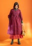 “Blossom” woven dress in organic cotton burgundy thumbnail