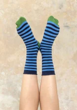 Chaussettes rayées en coton biologique - encre