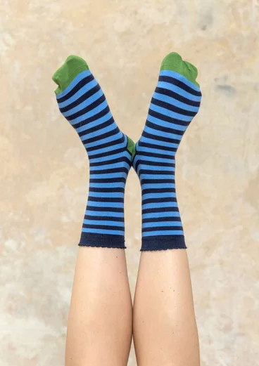 Chaussettes rayées en coton biologique - encre