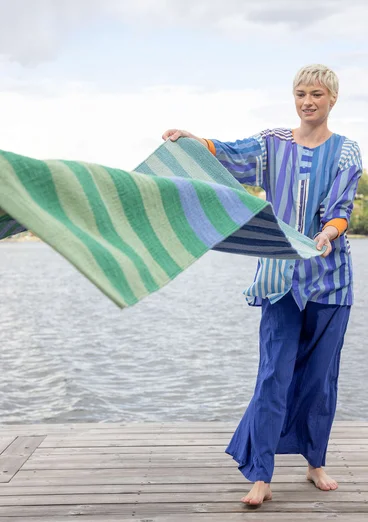 “Suiheisen” organic cotton hallway mat - sea blue