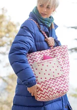 “Travel” organic cotton bag - pink begonia