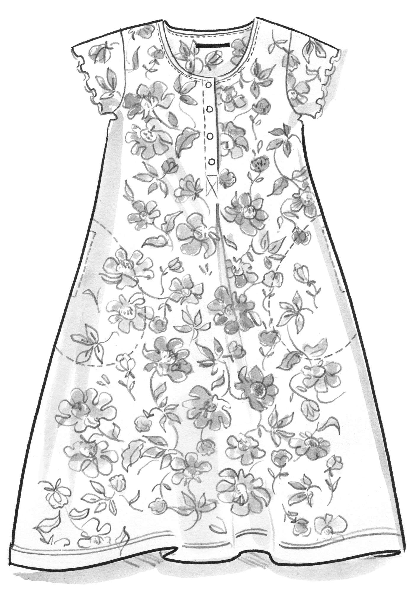 “Peony” dress in organic cotton/modal