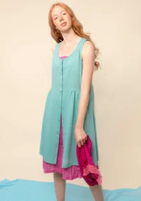 Robe "Lotus" en jersey de coton biologique - ruisseau de prairie