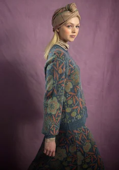Gemusterter Pullover „Ada“ aus Bio-Baumwolle/Alpakawollgemisch - teebaum