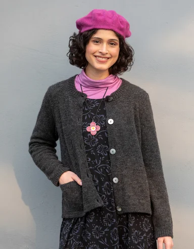 Knit cardigan in an alpaca blend