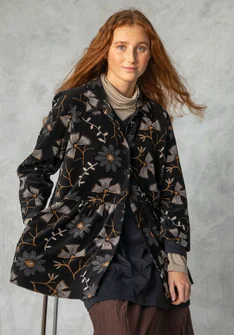 “Paraguay” organic cotton/recycled polyester velour jacket - black