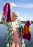 “Sunset” organic cotton guest towel, 2-pack (cochineal One Size)