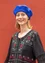 Knitted beret in felted organic wool (klein blue One Size)