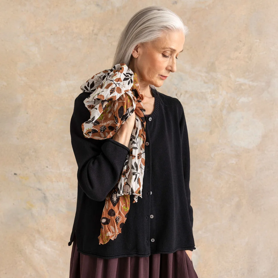 Neuletakki kierrätettyä puuvillaa - musta