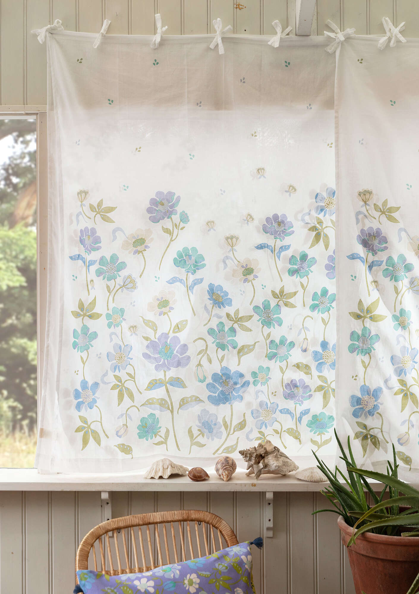 “Bloom” organic cotton curtain lavender thumbnail