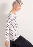 Jerseyshirt „Pearl“ aus Lyocell/Elasthan (feder-gemustert XS)