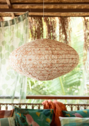 “Peru” organic cotton lampshade - almond milk