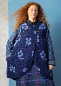 Gilet sans manches croisé "Marabel" en mélange de laine recyclée - indigo