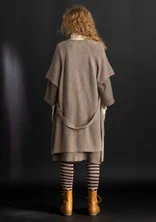 Coatigan in an alpaca blend - dark natural/melange