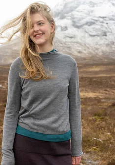 Feinstrick-Pullover aus zarter Wolle - aschgrau