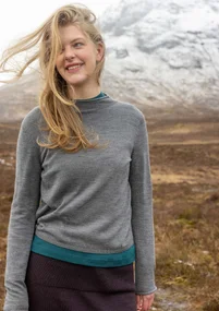 Feinstrick-Pullover aus zarter Wolle - aschgrau