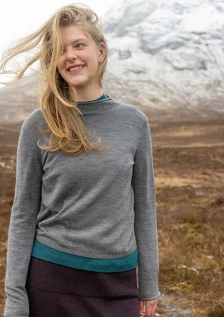 Feinstrick-Pullover aus zarter Wolle - aschgrau