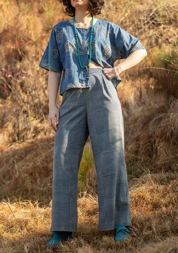 Pantalon tissé "Willow" en coton biologique - indigo