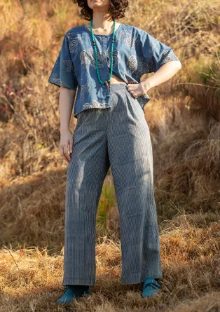 Pantalon tissé "Willow" en coton biologique - indigo