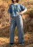 Pantalon tissé "Willow" en coton biologique (indigo L)