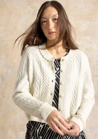 Strickjacke „Eternity“ aus Lammwollmischung - ungebleicht