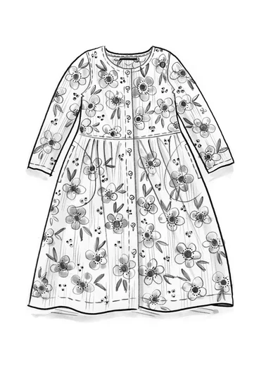 Geblümtes Kleid „Aquarelle“ aus Bio-Baumwolle - schwarz