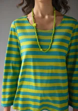 Tricot top "Aina" van biologisch katoen/modal - limegroen/oriëntgroen