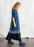 “Rut” woven viscose/linen tunic (ink blue/patterned XS)