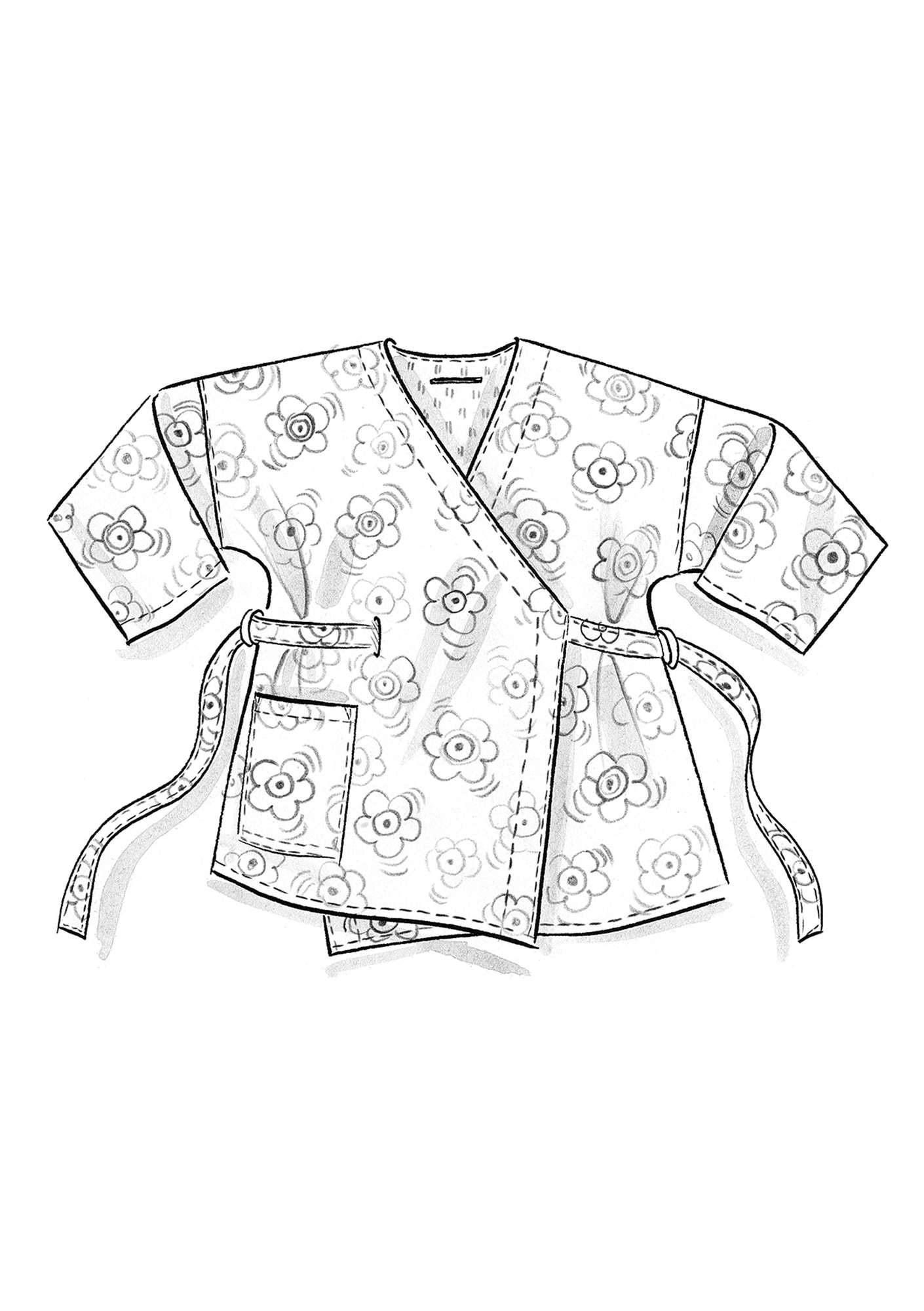 Blusenjacke „Lindblom“ aus Öko-Baumwolle/Leinen achatrot-gemustert
