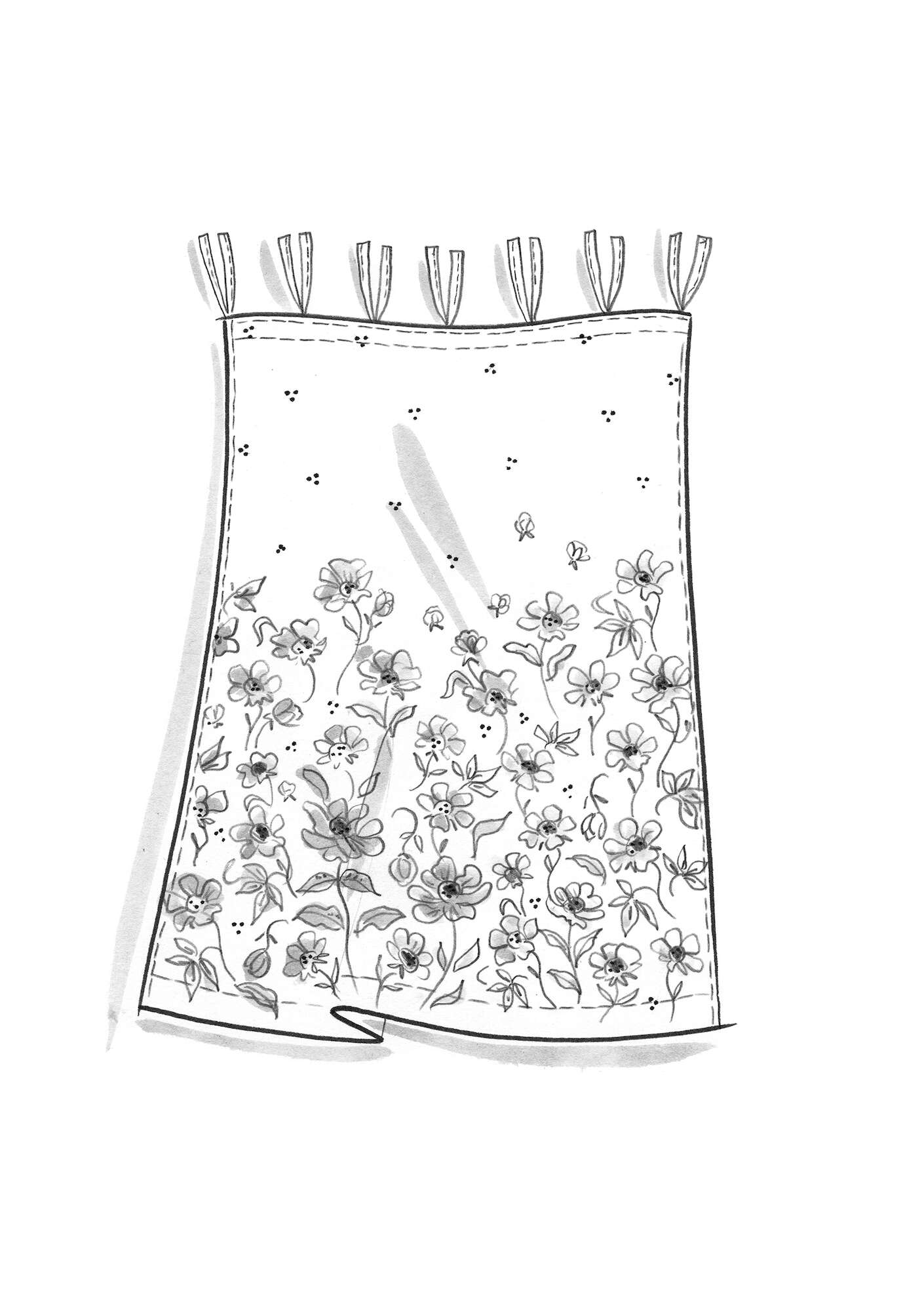 “Bloom” organic cotton curtain lavender