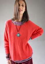 Sweater in an alpaca blend - coral