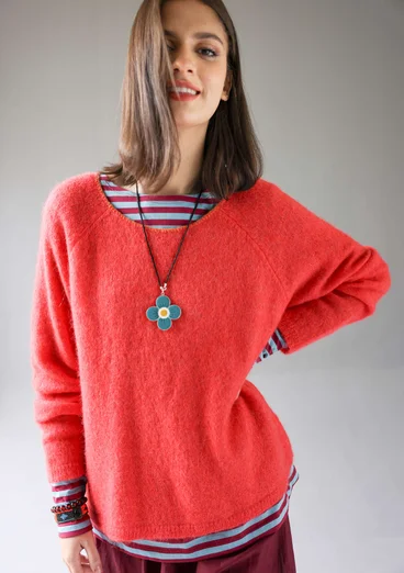 Sweater in an alpaca blend - coral