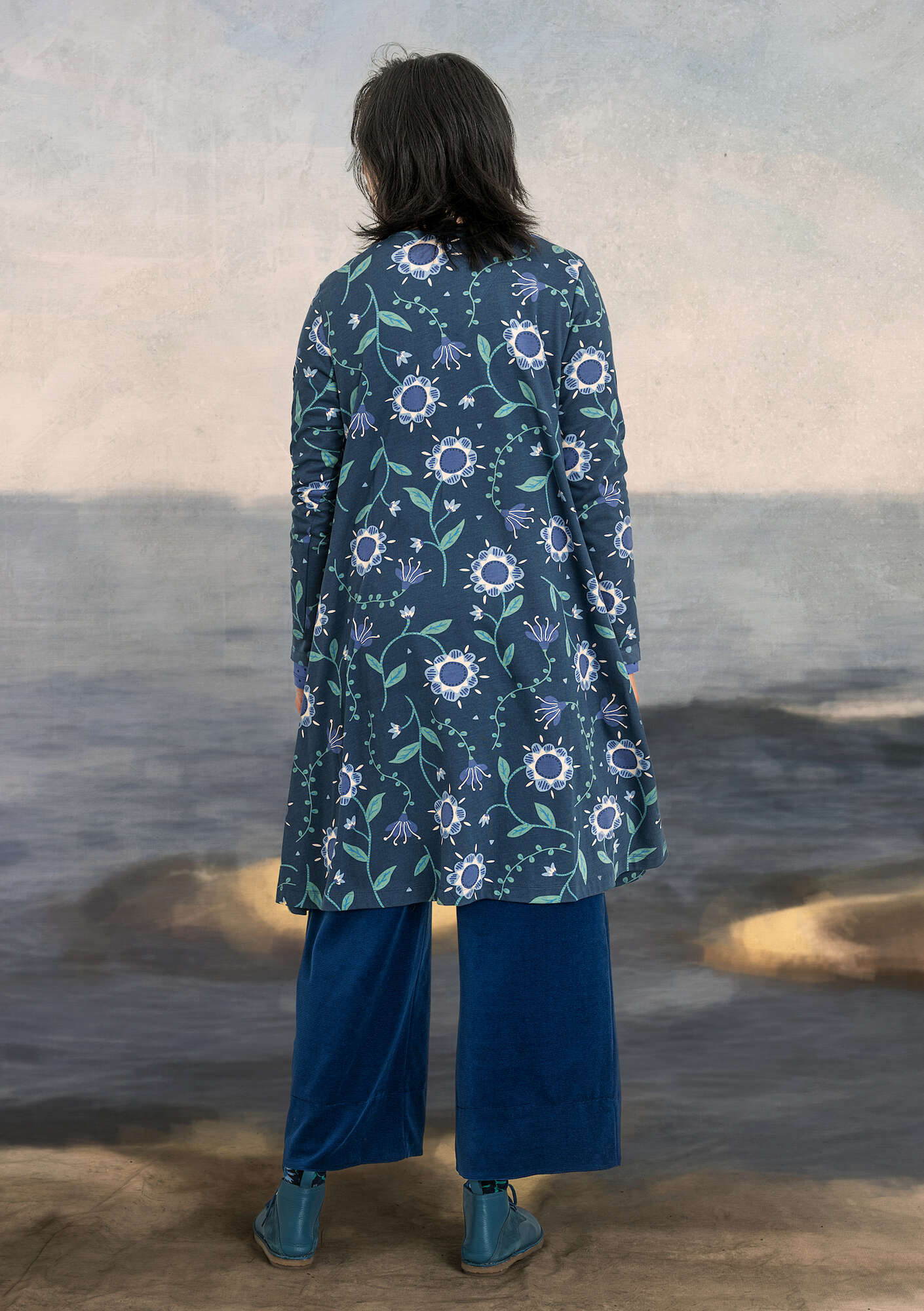 Tricot jurk  Strandglim  van biologisch katoen/modal indigo