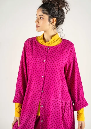 “Olivia” woven organic cotton dress - cerise/patterned