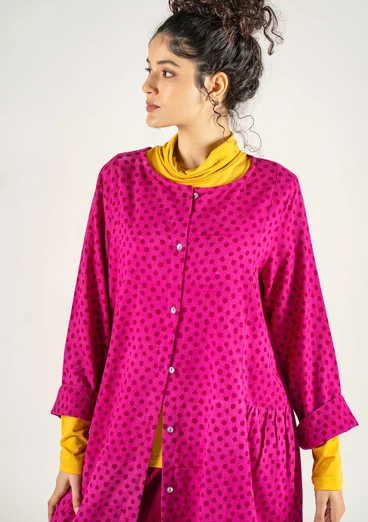 “Olivia” woven organic cotton dress - cerise/patterned