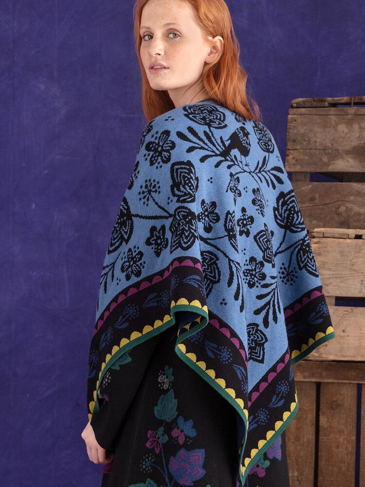 “Linnea” wool/organic cotton knitted shawl