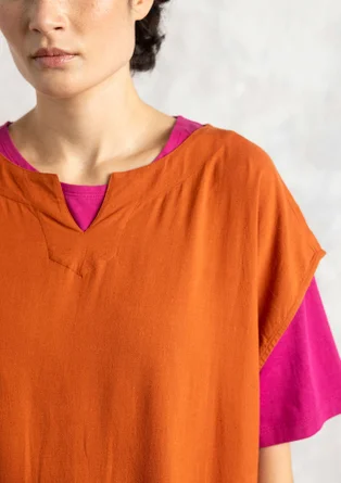 “Rut” woven viscose/linen tunic - henna